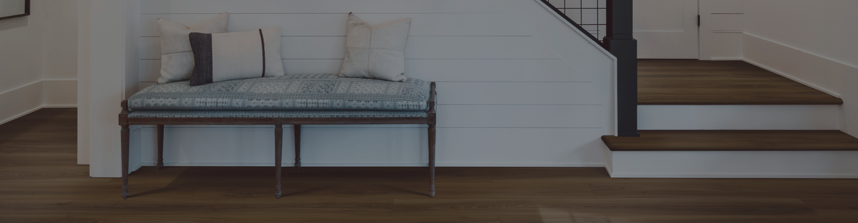 wood flooring in landing stairs entryway